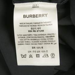 Pre Owned Burberry Navy Blue Cotton Belted Mini Dress M