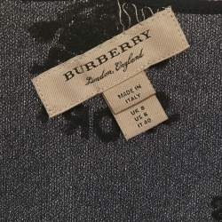 Pre Owned Burberry Black Logo Lurex Embroidery Sleeveless Short Dress S