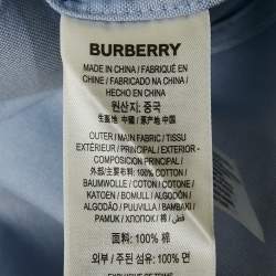 Pre Owned Burberry Blue Horseferry Cotton Button Front Shirt S