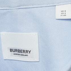Pre Owned Burberry Blue Horseferry Cotton Button Front Shirt S