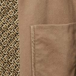 Pre Owned Burberry Beige Wool & Printed Quilted Silk Poncho ONE SIZE