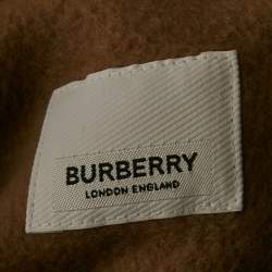 Pre Owned Burberry Beige Wool & Printed Quilted Silk Poncho ONE SIZE