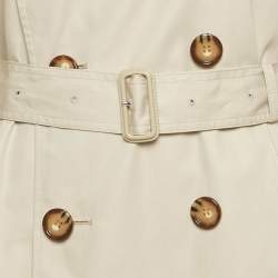Pre Owned Burberry Beige Cotton Double Breasted Trench Coat L