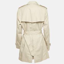Pre Owned Burberry Beige Cotton Double Breasted Trench Coat L