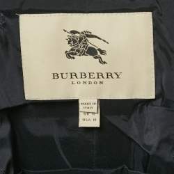 Pre Owned Burberry Navy Blue Cotton Button Front Jacket M