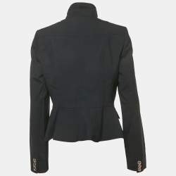 Pre Owned Burberry Navy Blue Cotton Button Front Jacket M