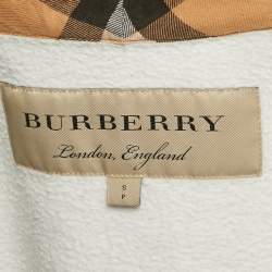 مملوكة مسبقًا جاكيت بربري قطني رمادي بغطاء للرأس وسحاب بحجم صغير