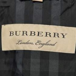 Pre Owned جاكيت بربري بنفسجي نايلون مبطن بطانية كبيرة