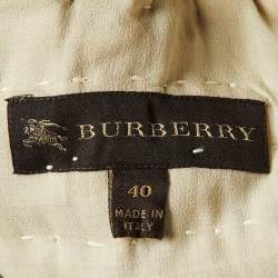 Pre Owned Burberry Metallic Studded Cotton Lurex V-Neck Mini Dress S