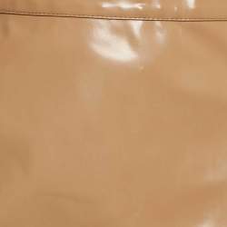 Pre Owned Burberry Beige Synthetic Split Hem Pencil Skirt S