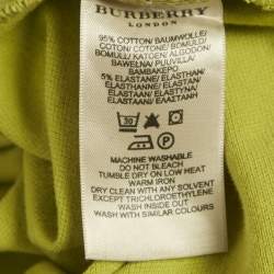 Pre Owned Burberry Green Pique Polo T-Shirt M