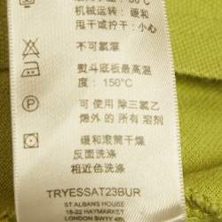 Pre Owned Burberry Green Pique Polo T-Shirt M