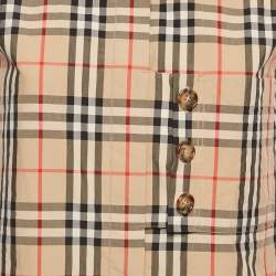 Pre Owned Burberry Beige Beige Checks Cotton Sleeveless Shirt S