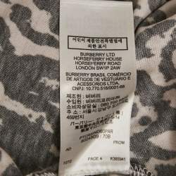 Pre Owned Burberry Monochrome Leopard Print Jersey T-Shirt S