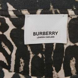 Pre Owned Burberry Monochrome Leopard Print Jersey T-Shirt S