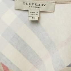 Pre Owned Burberry Beige Nova Check Pattern Jersey Top M 
