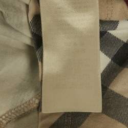 Pre Owned Burberry Beige Nova Check Pattern Jersey Top M 