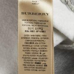 Pre Owned Burberry Grey Printed Cotton Knit Crewneck Sweatshirt L