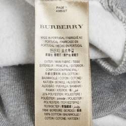 Pre Owned Burberry Grey Printed Cotton Knit Crewneck Sweatshirt L