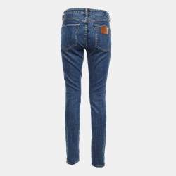 Pre Owned Burberry Blue Denim Mid Rise Skinny Jeans M/Waist 33"
