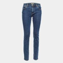Pre Owned Burberry Blue Denim Mid Rise Skinny Jeans M/Waist 33"