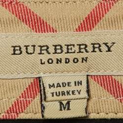 Pre Owned Burberry Black Stretch Cotton Button Front Shirt M