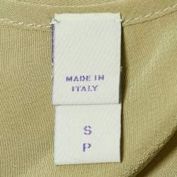 Pre Owned Burberry Sage Green Stretch Knit Midi Dress S