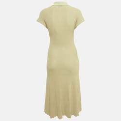 Pre Owned Burberry Sage Green Stretch Knit Midi Dress S