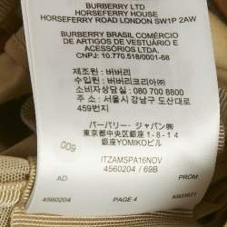 Pre Owned Burberry Beige Cotton and Mesh Panaled Top S