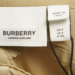 Pre Owned Burberry Beige Cotton and Mesh Panaled Top S