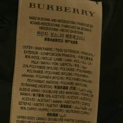 Pre Owned Burberry Navy Blue Felt Baschurch Military Style Tail Jacket S