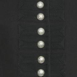 Pre Owned Burberry Navy Blue Felt Baschurch Military Style Tail Jacket S