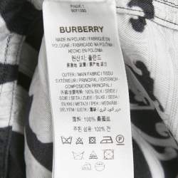 Pre Owned Burberry Black Statue Print Silk Blouse S 
