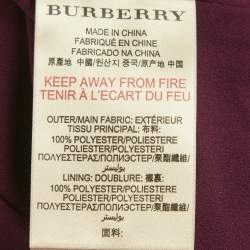 Pre Owned Burberry Burgundy Plisse Sleeveless Sheath Dress S