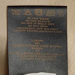 Pre Owned Burberry Silver Lurex Detail Double Breasted Coat M