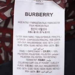 Pre Owned Burberry Red/Blue Monogram Print Chiffon Shirt Dress S