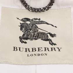 Pre Owned Burberry Grey Wool Blend Short Trench Coat M