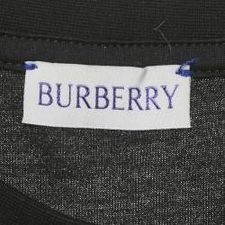 Pre Owned Burberry Black Logo Print Cotton Crewneck T-Shirt XL