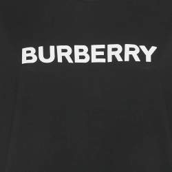 Pre Owned Burberry Black Logo Print Cotton Crewneck T-Shirt XL