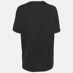 Pre Owned Burberry Black Logo Print Cotton Crewneck T-Shirt XL