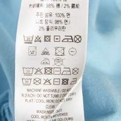 مملوكة مسبقًا Burberry Blue Logo Embroidery Cotton Crew Neck T-Shirt XL