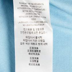 مملوكة مسبقًا Burberry Blue Logo Embroidery Cotton Crew Neck T-Shirt XL