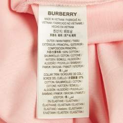 Pre Owned Burberry Pink Logo Print Cotton Crew Neck T-Shirt XL