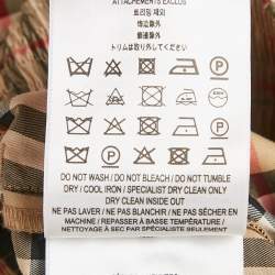 Pre Owned Burberry Beige Check Print Cotton Contrast Side Trim Louane Trousers XS