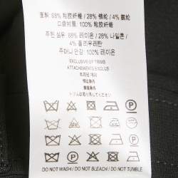 Pre Owned Burberry Black Crepe Fringed Hem Trousers XS