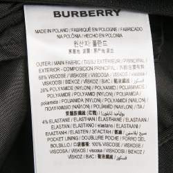 Pre Owned Burberry Black Crepe Fringed Hem Trousers XS