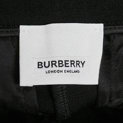 Pre Owned Burberry Black Crepe Fringed Hem Trousers XS