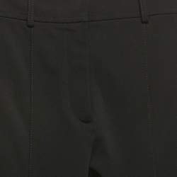 Pre Owned Burberry Black Crepe Fringed Hem Trousers XS