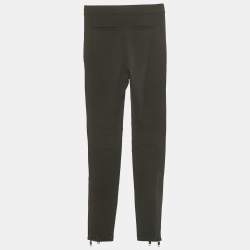 Pre Owned Burberry Black Jersey Zip Detail Cut-Out Pants XS