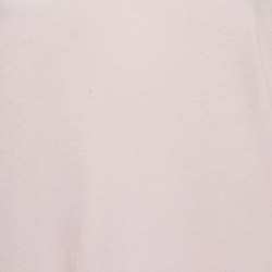 Pre Owned Burberry Pink Logo Embroidered Cotton V-Neck T-Shirt L